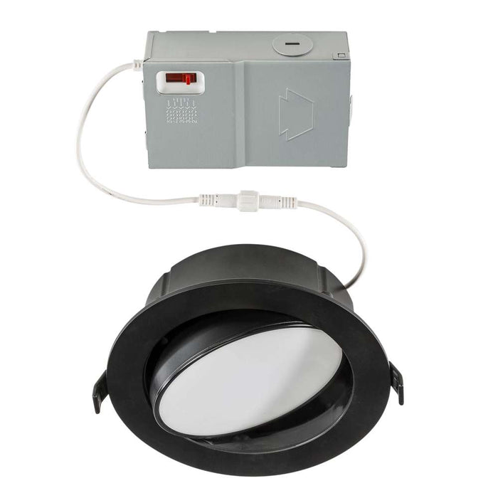 Keystone 6 Inch LED Gimbal Wafer Downlight 12W CCT Selectable 2700K/3000K/3500K/4000K/5000K 90 CRI 120V Phase Dimming Remote Driver Black (KT-WDLED12-6A-9CSF-FDIM-G-B)