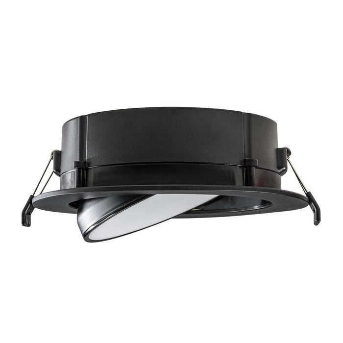 Keystone 6 Inch LED Gimbal Wafer Downlight 12W CCT Selectable 2700K/3000K/3500K/4000K/5000K 90 CRI 120V Phase Dimming Remote Driver Black (KT-WDLED12-6A-9CSF-FDIM-G-B)