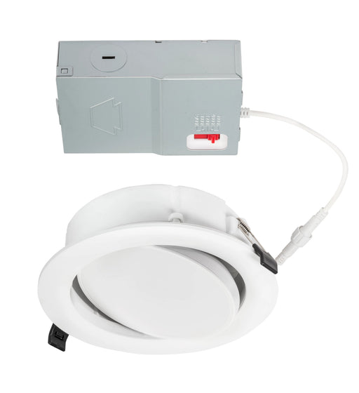 Keystone 6 Inch Gimbal Wafer Downlight Featuring CCT Selectable 12W 2700K/3000K/3500K/4000K/5000K 90 CRI 120V Input Phase Dimming Remote Driver (KT-WDLED12-6A-9CSF-FDIM-G)
