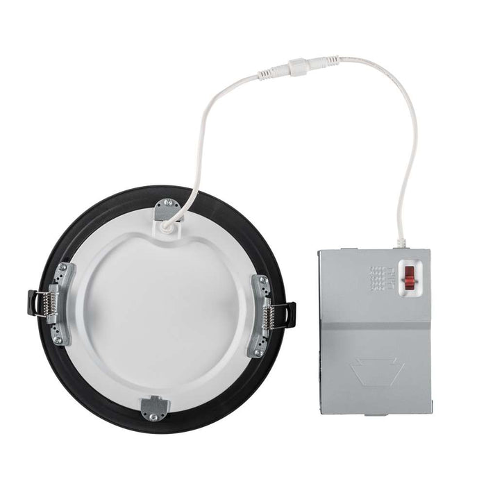 Keystone 6 Inch 13W LED Slim Wafer Downlight CCT Selectable 2700K/3000K/3500K/4000K/5000K 120V Phase Dimming Remote Driver Black (KT-WDLED13-6A-9CSF-FDIM-B)