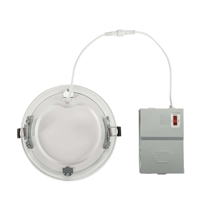 Keystone 6 Inch Circular LED Baffled Wafer Downlight 13W CCT Selectable 2700K/3000K/3500K/4000K/5000K 90 CRI 120V Phase Dimming Remote Driver (KT-WDLED13-6BB-9CSF-FDIM)