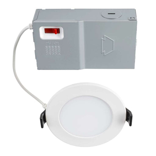 Keystone 3 Inch Circular LED Slim Wafer Downlight 6.5W CCT Selectable 2700K/3000K/3500K/4000K/5000K 90 CRI 120V Phase Dimming Remote Driver (KT-WDLED6.5-3A-9CSF-FDIM)