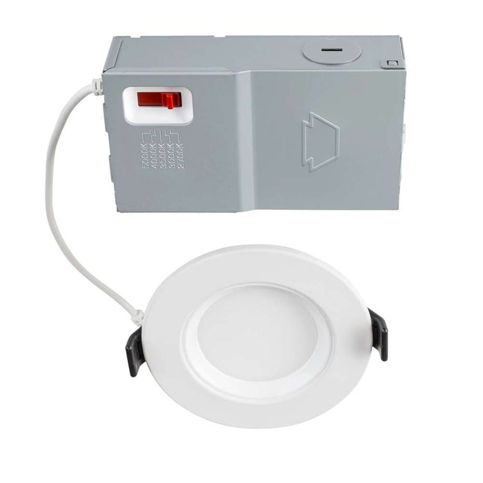 Keystone 3 Inch Circular LED Recessed Wafer Downlight 6.5W CCT Selectable 2700K/3000K/3500K/4000K/5000K 90 CRI 120V Phase Dimming Remote Driver (KT-WDLED6.5-3B-9CSF-FDIM)