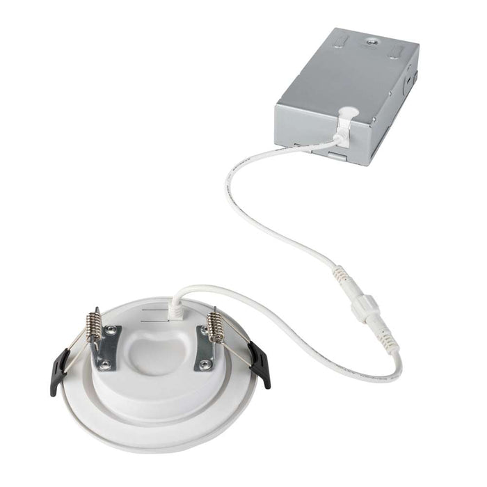 Keystone 3 Inch Circular LED Recessed Wafer Downlight 6.5W CCT Selectable 2700K/3000K/3500K/4000K/5000K 90 CRI 120V Phase Dimming Remote Driver (KT-WDLED6.5-3B-9CSF-FDIM)