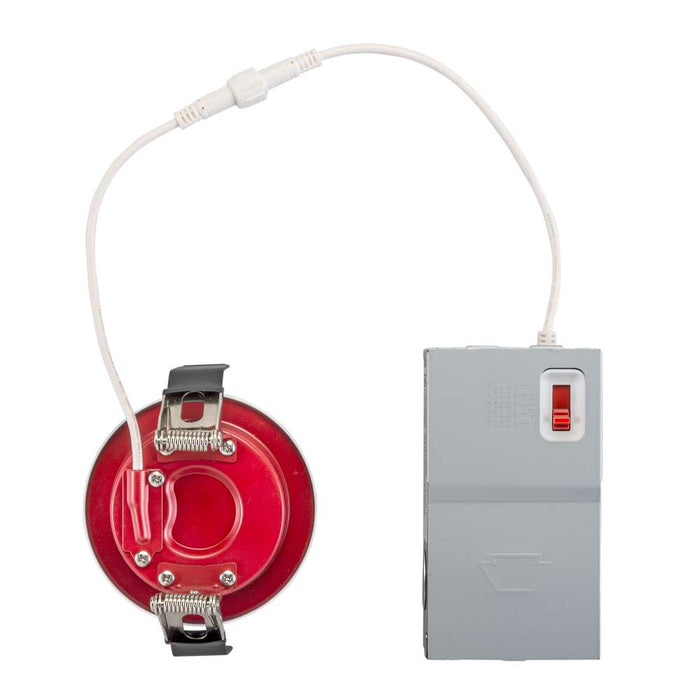 Keystone Fire Rated 3 Inch LED Slim Wafer Downlight 6.5W CCT Selectable 2700K/3000K/3500K/4000K/5000K 90 CRI 120V Phase Dimming Remote Driver (KT-WDLED6.5-F3A-9CSF-FDIM)
