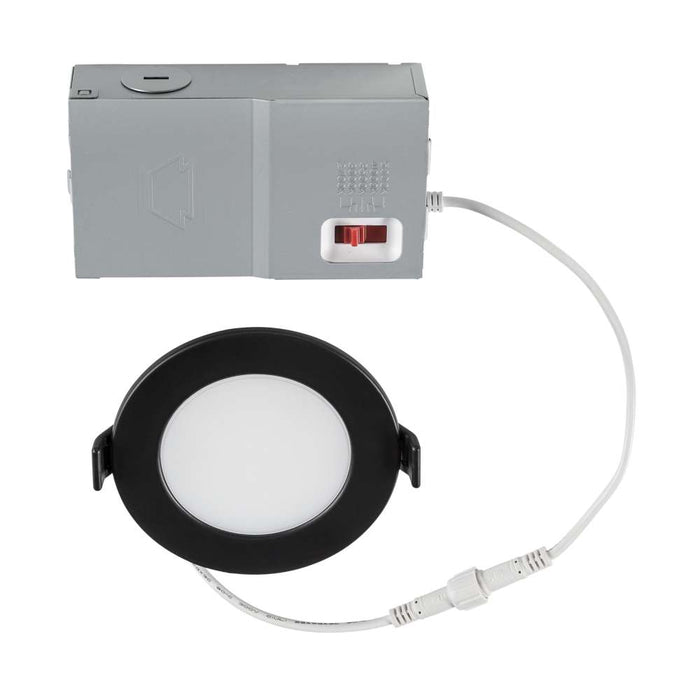 Keystone 3 Inch 6.5W LED Slim Wafer Downlight CCT Selectable 2700K/3000K/3500K/4000K/5000K 120V Phase Dimming Remote Driver Black (KT-WDLED6.5-3A-9CSF-FDIM-B)
