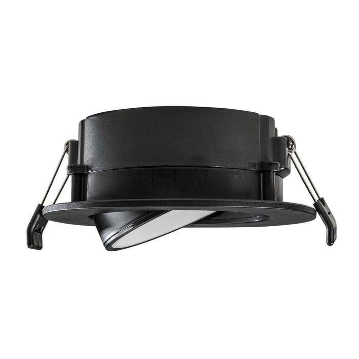 Keystone 4 Inch 8W LED Gimbal Wafer Downlight CCT Selectable 2700K/3000K/3500K/4000K/5000K 90 CRI 120V Triac Dimming Remote Driver Black (KT-WDLED8-4A-9CSF-FDIM-G-B)