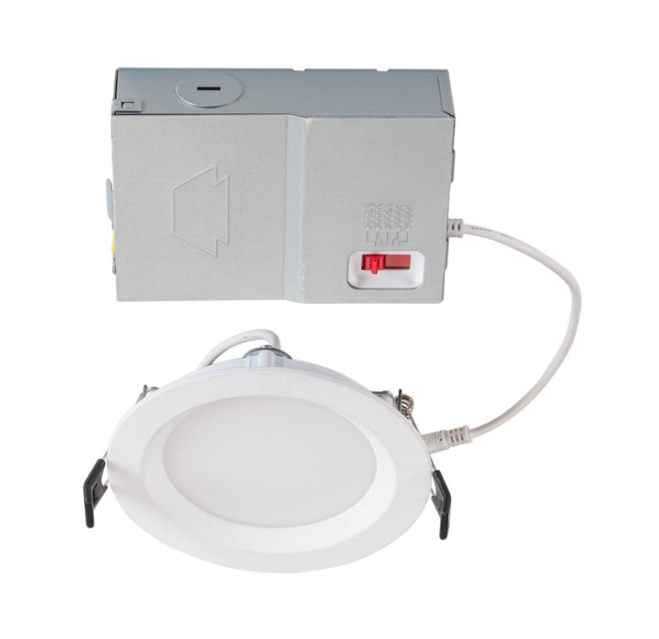Keystone 4 Inch Circular LED Recessed Wafer Downlight Featuring CCT Selectable 9W 2700K/3000K/3500K/4000K/5000K 90 CRI 120V Input Phase Dimming Remote Driver (KT-WDLED9-4B-9CSF-FDIM)