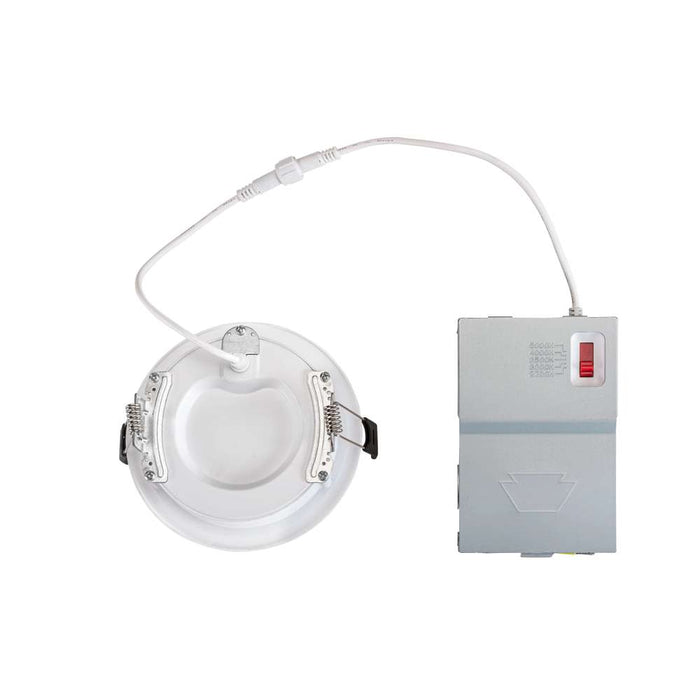 Keystone 4 Inch Circular LED Baffled Wafer Downlight 9W 2700K/3000K/3500K/4000K/5000K 90 CRI 120V Phase Dimming Remote Driver (KT-WDLED9-4BB-9CSF-FDIM)
