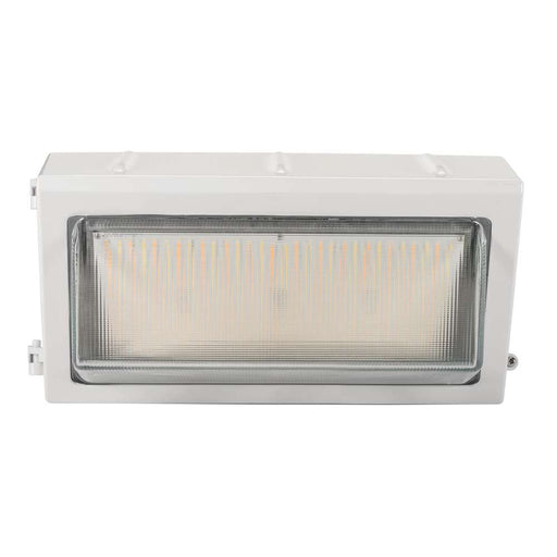 Keystone LED Traditional Open Face Wall Pack Power Select/CCT Selectable 120W/100W/80W 3000K/4000K/5000K 120-277V 0-10V Dimming Photocell White (KT-WPLED120PS-L1-8CSB-VDIM-W)