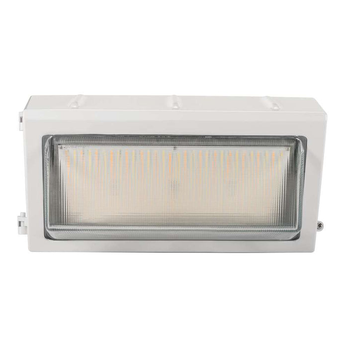 Keystone LED Traditional Open Face Wall Pack Power Select/CCT Selectable 120W/100W/80W 3000K/4000K/5000K 120-277V 0-10V Dimming Photocell White (KT-WPLED120PS-L1-8CSB-VDIM-W)