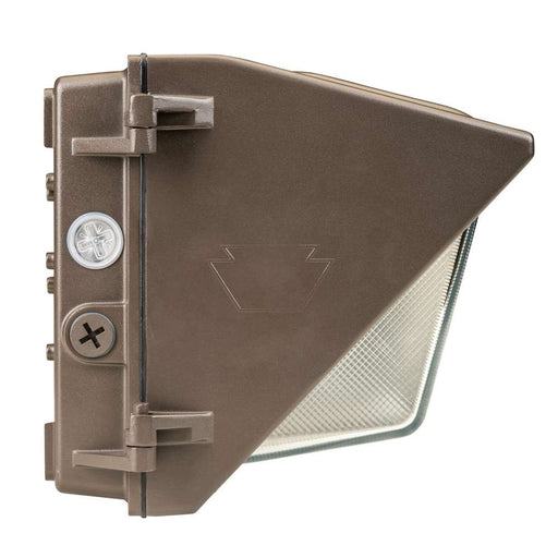 Keystone LED Traditional Open Face Wall Pack Power Select/CCT Selectable 120W/100W/80W 3000K/4000K/5000K 277-480V 0-10V Dimming Photocell Bronze (KT-WPLED120PSHV-L1-8CSB-VDIM)