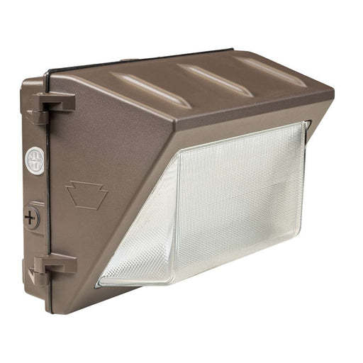 Keystone LED Open Face Wall Pack Selectable 55W/45W/35W 3000K/4000K/5000K 120-277V 0-10V Dimming Photocell Bronze Integrated 10W Emergency Battery Backup (KT-WPLED55PS-M1-8CSB-VDIM /EM10)