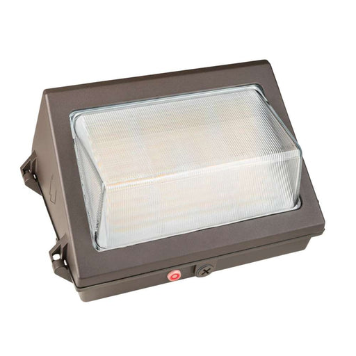 Keystone LED Open Face Wall Pack Selectable 55W/45W/35W 3000K/4000K/5000K 120-277V 0-10V Dimming Photocell Bronze Integrated 10W Emergency Battery Backup (KT-WPLED55PS-M1-8CSB-VDIM /EM10)