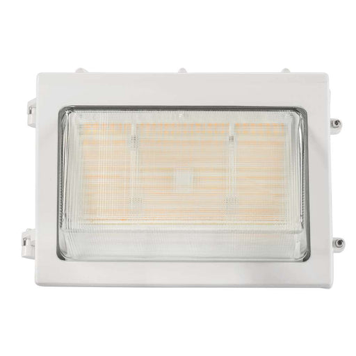 Keystone LED Open Face Wall Pack Power Select/CCT Selectable 80W/70W/55W 3000K/4000K/5000K 120-277V 0-10V Dimming Photocell White (KT-WPLED80PS-M1-8CSB-VDIM-W)