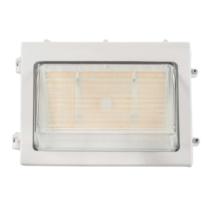 Keystone LED Open Face Wall Pack Power Select/CCT Selectable 80W/70W/55W 3000K/4000K/5000K 120-277V 0-10V Dimming Photocell White (KT-WPLED80PS-M1-8CSB-VDIM-W)