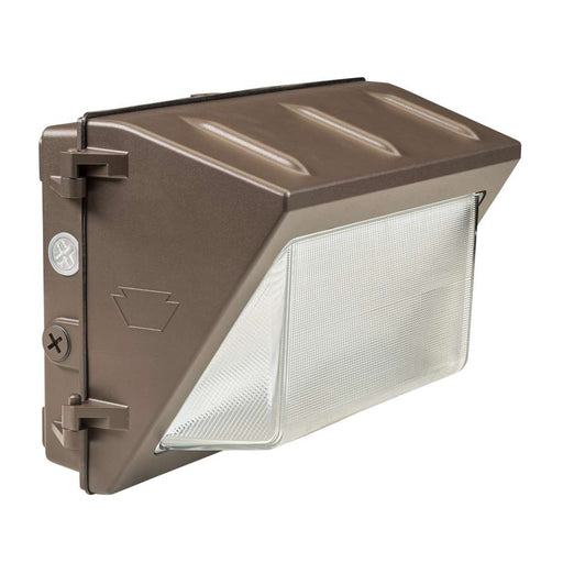 Keystone LED Traditional Open Face Wall Pack Power Select/CCT Selectable 55W/45W/35W 3000K/4000K/5000K 277-480V 0-10V Dimming Photocell Bronze (KT-WPLED55PSHV-M1-8CSB-VDIM)