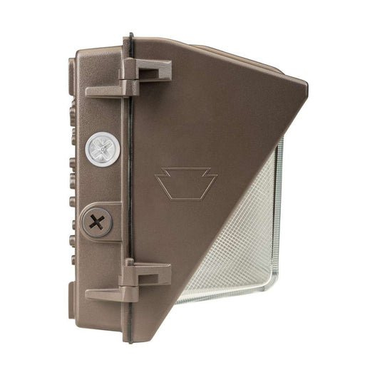 Keystone LED Open Face Wall Pack Power Select/CCT Selectable 55W/45W/35W 3000K/4000K/5000K 120-277V 0-10V Dimming Photocell Bronze (KT-WPLED55PS-M1-8CSB-VDIM)