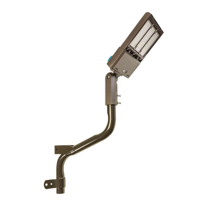 Keystone Single Flood Bracket 18 Inch Offset Bronze For Wood Pole Mounting Compatible With 2 3/8 In Slipfitter Mounts (KT-WPM-SFO-18)