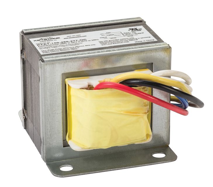 Keystone 480V Step Down Auto Transformer 480V To 277V Maximum Wattage 150W Open Core (KTAT-150-480-277-OC-CP)