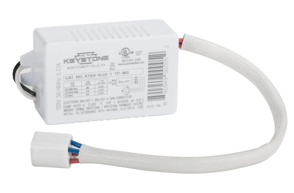 Keystone 1 Light 22W 120V Circline With Socket Small Plastic Case Electronic Ballast (KTEB-1C22-1-TP-WS-CP)