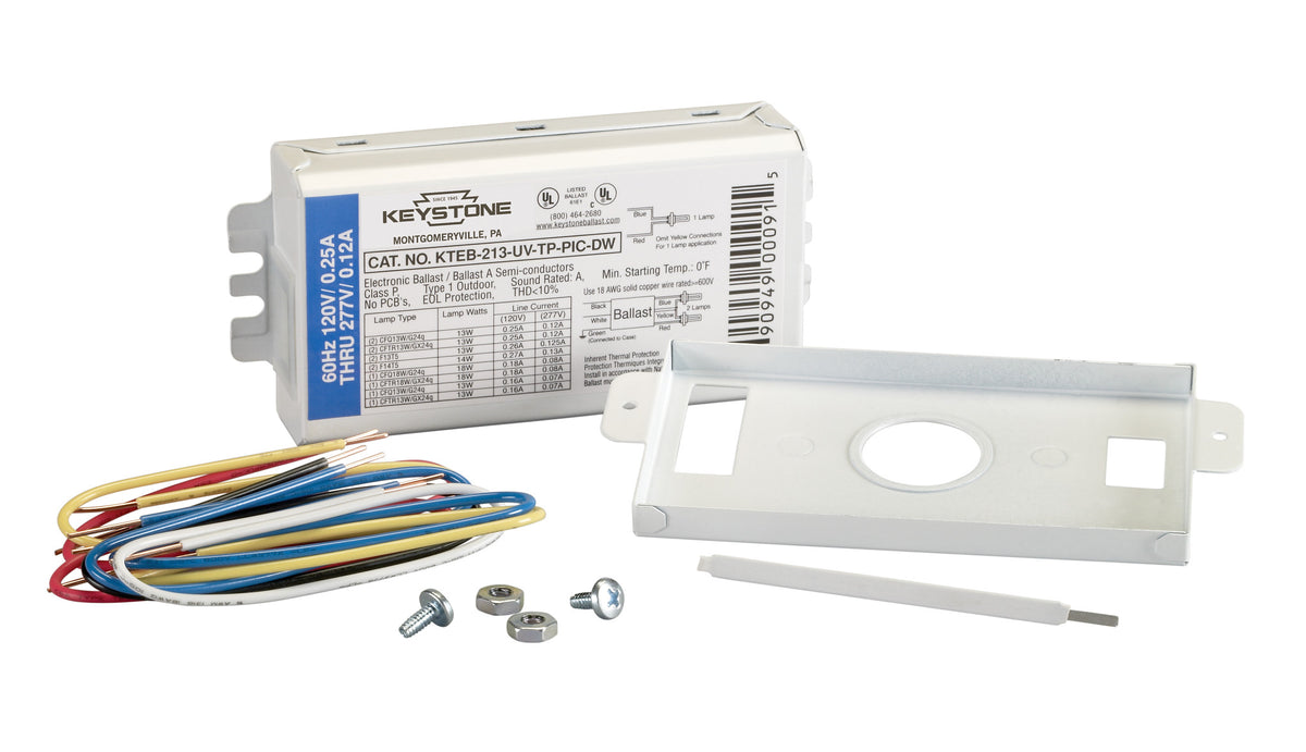 Keystone KTEB-213-UV-RS-DW-KIT 1 Or 2 Lite 13W Compact Fluorescent Kit ...