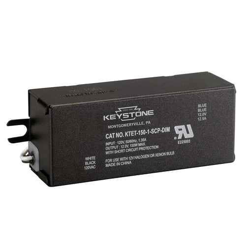 Keystone 150W Low Voltage Halogen Transformer 120V Input 12V Output Shrink Wrapped (KTET-150-1-SCP-DIM-DP)