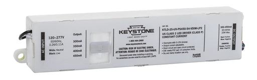 Keystone LED Driver 25W Selectable Output Currents Include 300Ma-450Ma 30-54VDC Output Voltage 0-10V Dimming (KTLD-25-UV-PS450-54-VDIM-LP2)
