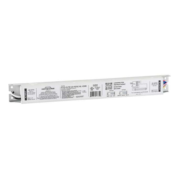 Keystone Constant Current LED Driver Type C 2-Channel 120-277V Input Bi-Level Dimming 0-10V Dimming Power Select 15W Per Channel 12V Aux (KTLD-2LT8-UV-PS15C-BL-VDIM)