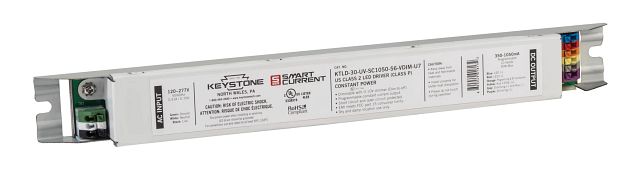 Keystone Programmable Constant Current LED Driver 30W 350-1050Ma Output 120-277V Input 0-10V Dimming Programmable Via Smart Current Software (KTLD-30-UV-SC1050-56-VDIM-U7-CP)