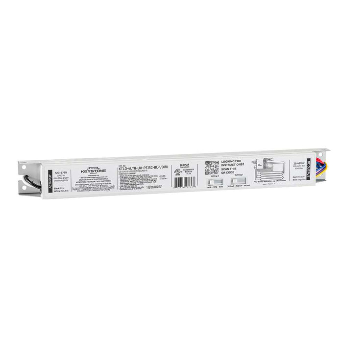Keystone Constant Current LED Driver Type C 4-Channel 120-277V Input Bi-Level Dimming 0-10V Dimming Power Select 15W Per Channel 12V Aux (KTLD-4LT8-UV-PS15C-BL-VDIM)