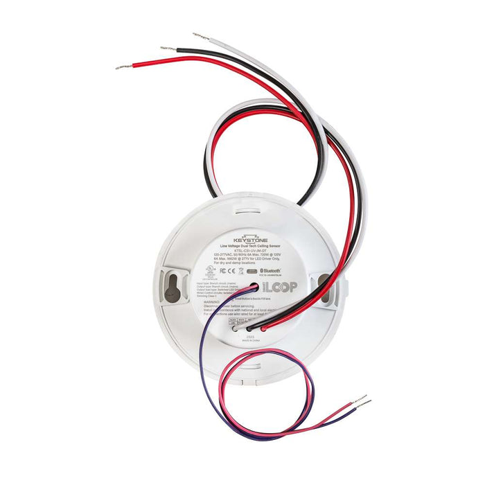 Keystone Bluetooth Mesh Wireless Ceiling Sensor For Smartloop System Integrated PIR/Ultrasonic Technologies Junction Box Mountable 120-277V 0-10V Dimming (KTSL-CS1-UV-JM-DT)