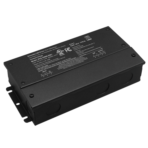Lotus LED Lights 24V 60W 5-In-1 Dimmable cULus Driver With Built-In Wiring Chambers 120-277V Class 2 Type HL Constant Voltage (KVG-24060-DWJ)