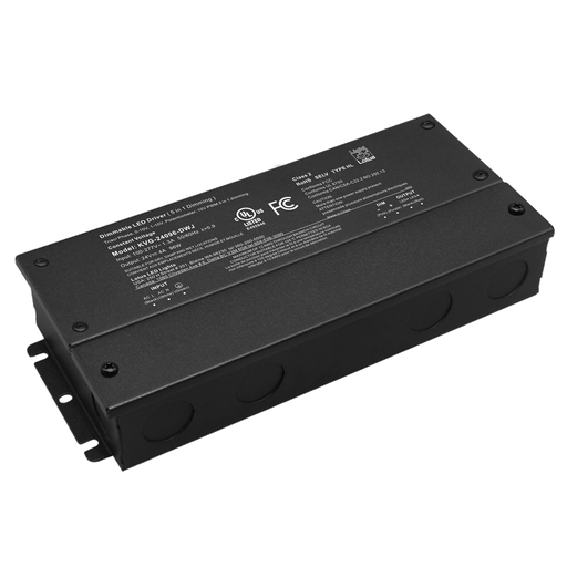 Lotus LED Lights 24V 96W 5-In-1 Dimmable cULus Driver With Built-In Wiring Chambers 120-277V Class 2 Type HL Constant Voltage (KVG-24096-DWJ)