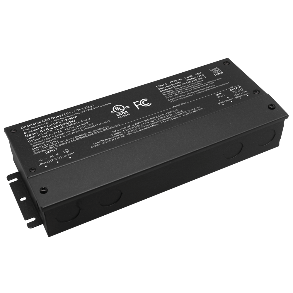 Lotus LED Lights KVG-C24192-DWJ 24V 192W 5-In-1 Dimmable cULus Driver ...