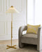Generation Lighting Franklin Floor Lamp Burnished Brass Finish With White Linen Fabric Shade (KT1291BBS1)