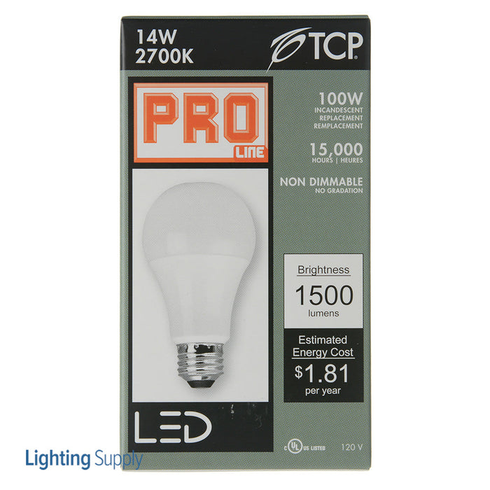 TCP LED 14W A19 Non-Dimmable 2700K Proline (L100A19N15V27K)