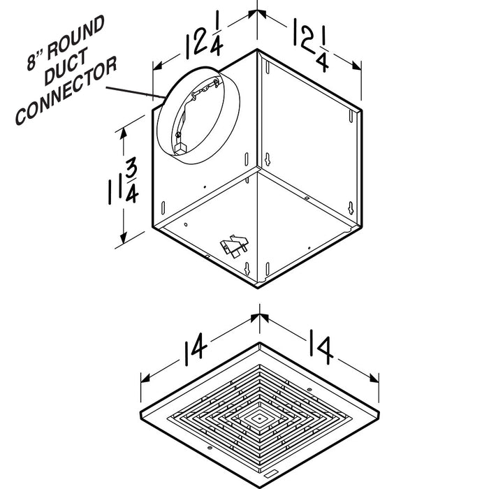 Broan-NuTone High-Capacity Light Commercial 133 CFM Ceiling Mount Ventilation Fan 0.4 Sones Energy Star Certified (L100E)