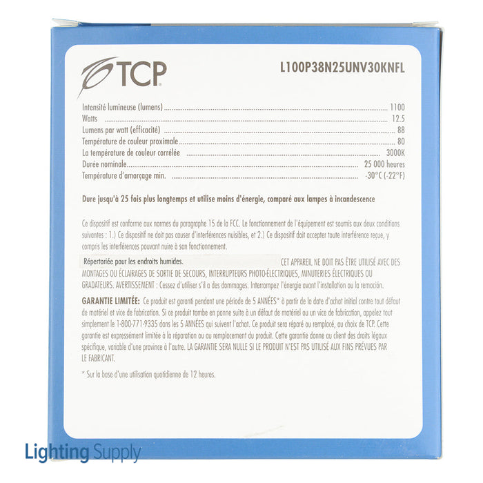 TCP LED 100W P38 Universal 3000K Narrow Flood Bulb (L100P38N25UNV30KNFL)
