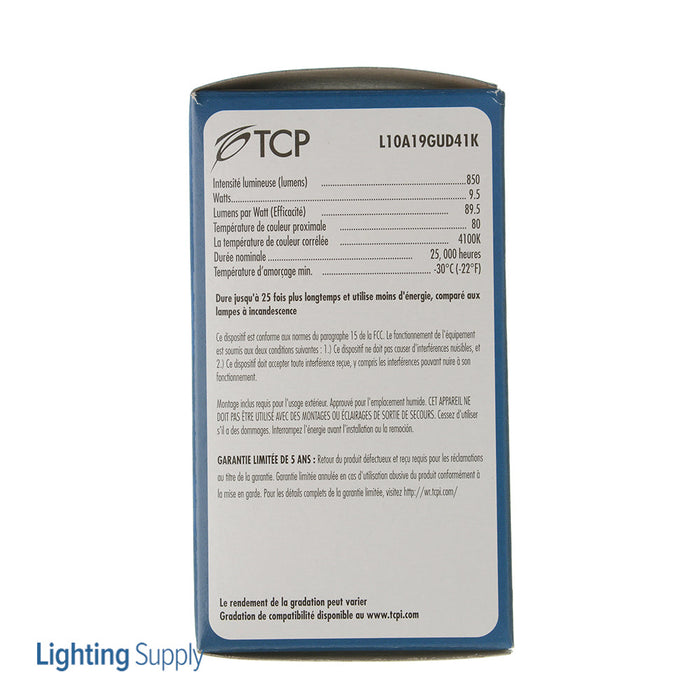 TCP LED 9.5W A19 GU24 Base Dimmable 4100K 850Lm 120V 80 CRI (L10A19GUD41K)