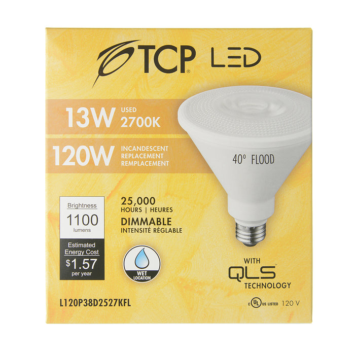 TCP LED 13W P38 Dimmable 2700K Flood (L120P38D2527KFL)