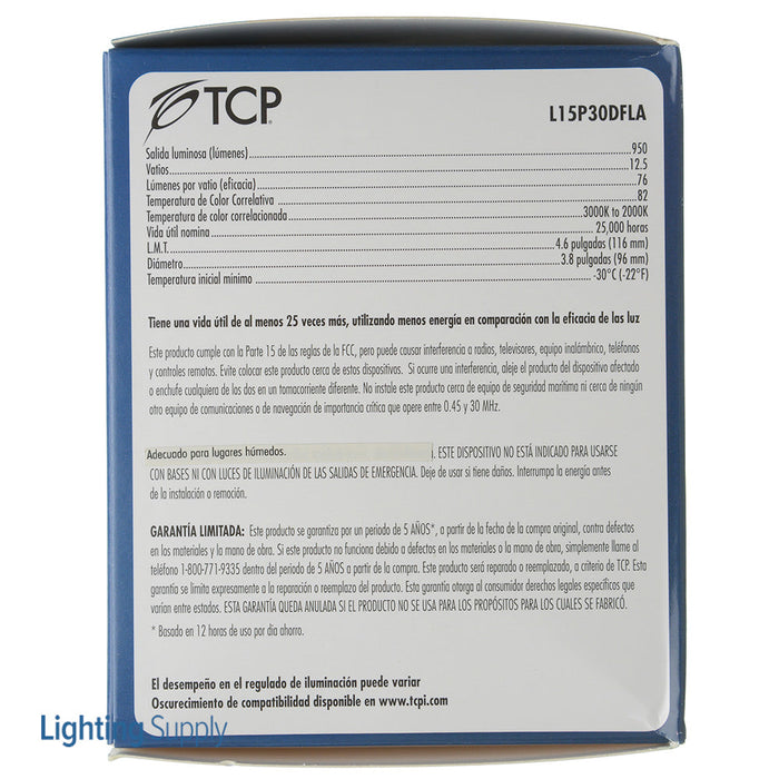TCP LED 15W P30 3000K Allusion Narrow Flood (L15P30DFLA)