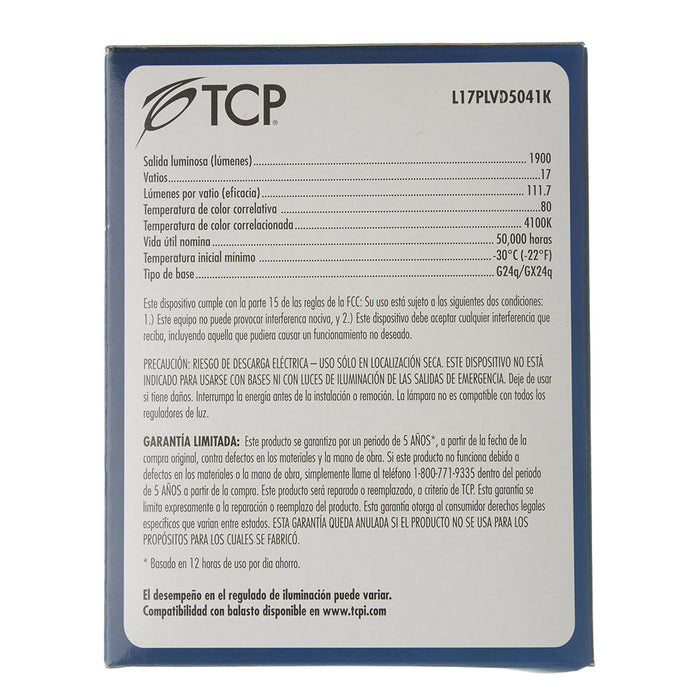 TCP LED 17W PL Vertical BR30 Dimmable 4100K (L17PLVD5041K)