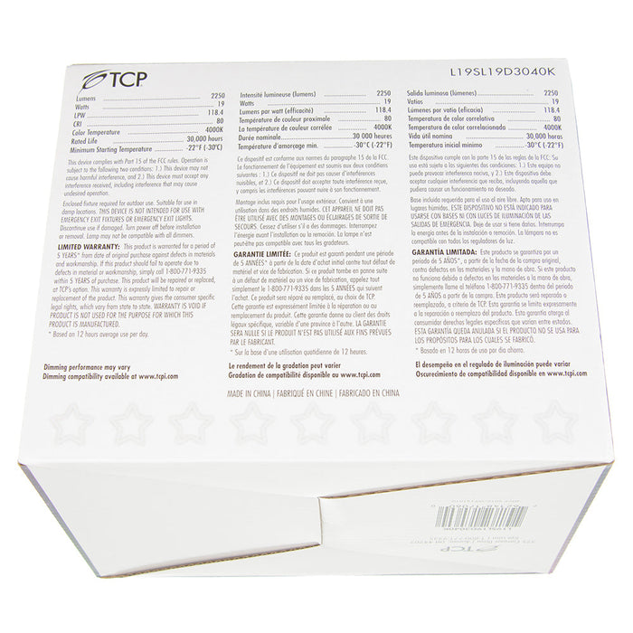TCP LED Starlight Dimmable 19W 4000K (L19SL19D3040K)