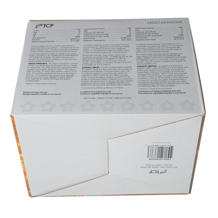 TCP LED Starlight Dimmable 20W Q-SOL 3000K (L20SL16D30Q30K)