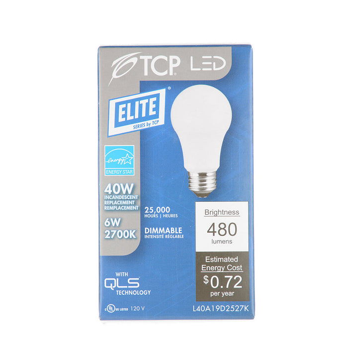 TCP LED 6W A19 Dimmable 2700K (L40A19D2527K)
