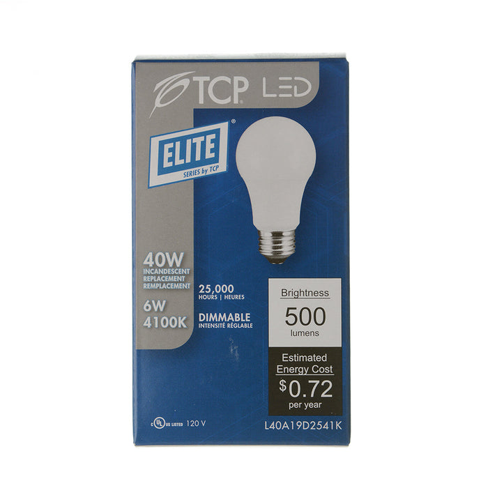 TCP LED 6W A19 Dimmable 4100K (L40A19D2541K)