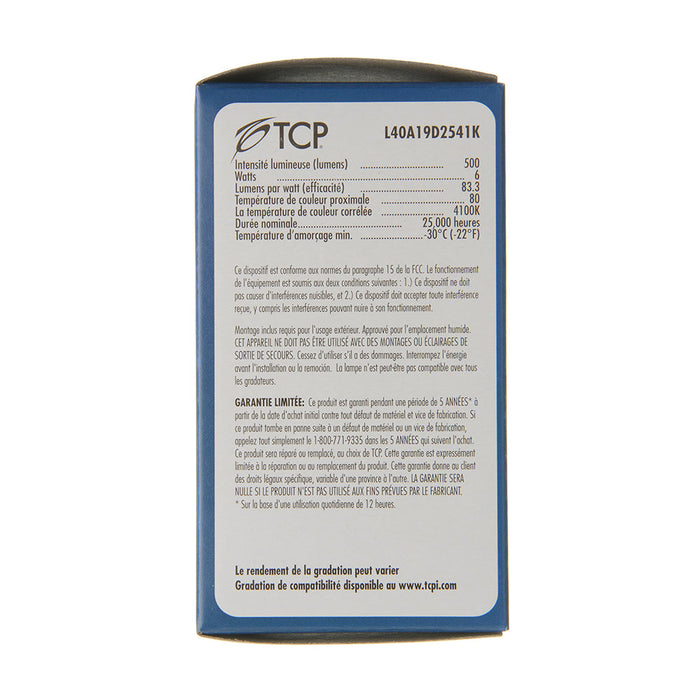 TCP LED 6W A19 Dimmable 4100K (L40A19D2541K)