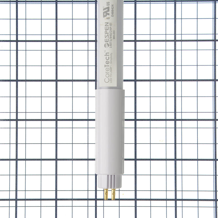 Espen 960-203 Plastic Coretech Series LED T5 Lamp 4 Foot 4000K External Driver - Driver Current 360Ma Lamp Power 15W 2200Lm Driver Current 550Ma Lamp Power 24W 3300Lm (L48T5/840/24P-XT)