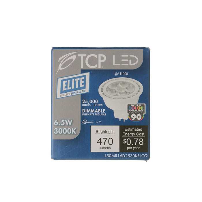 TCP LED MR16 6.5W 470Lm 3000K GU5.3 Base Suitable For Damp Locations Dimmable (L50MR16D2530KFLCQ)
